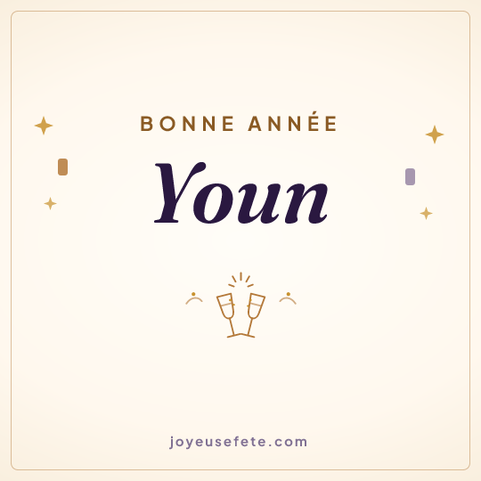 Image carrée « Bonne année Youn » pour WhatsApp