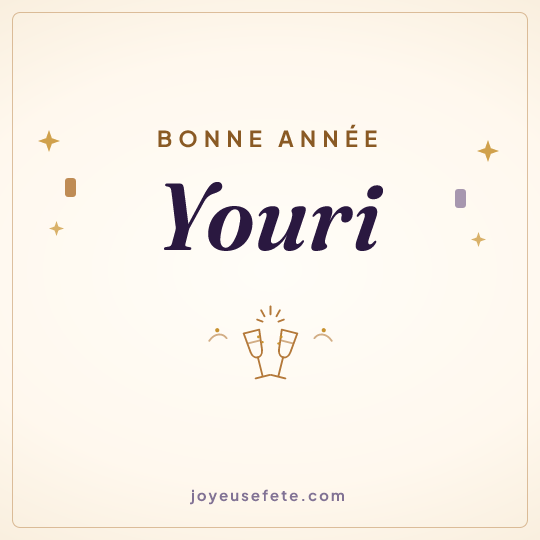 Image carrée « Bonne année Youri » pour WhatsApp