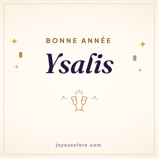 Image carrée « Bonne année Ysalis » pour WhatsApp