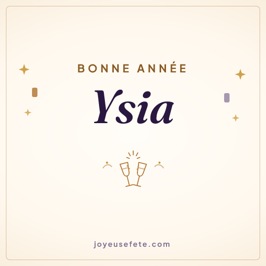 Image carrée « Bonne année Ysia » pour WhatsApp