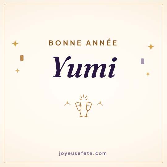 Image carrée « Bonne année Yumi » pour WhatsApp