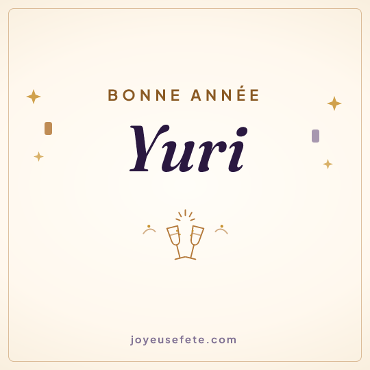 Image carrée « Bonne année Yuri » pour WhatsApp