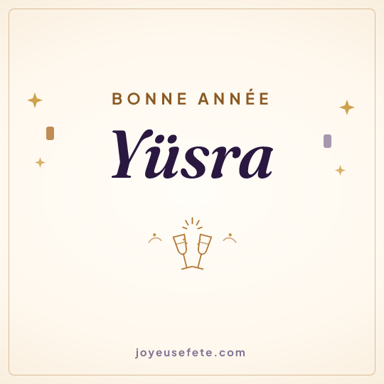 Image carrée « Bonne année Yüsra » pour WhatsApp