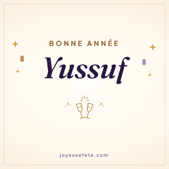 Image carrée « Bonne année Yussuf » pour WhatsApp