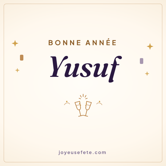 Image carrée « Bonne année Yusuf » pour WhatsApp