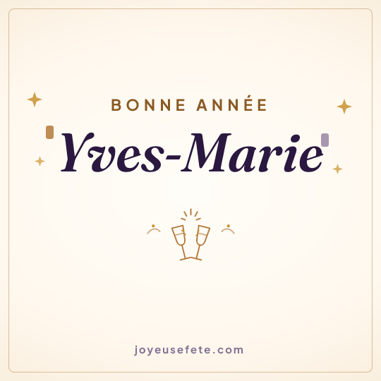 Image carrée « Bonne année Yves-Marie » pour WhatsApp