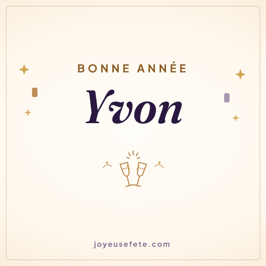 Image carrée « Bonne année Yvon » pour WhatsApp