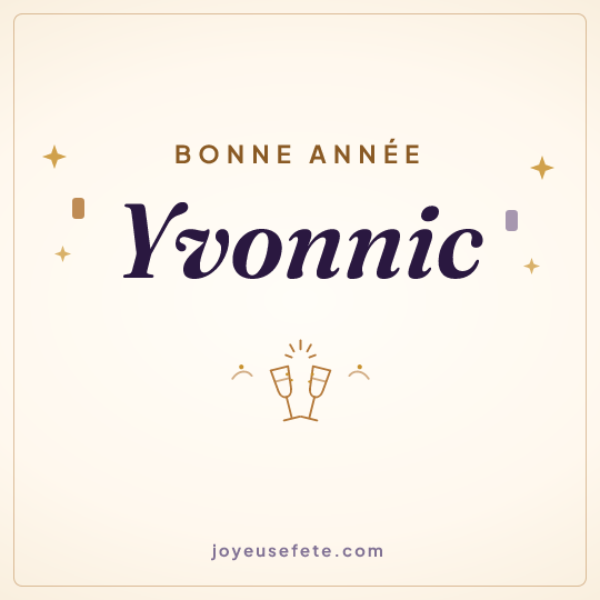 Image carrée « Bonne année Yvonnic » pour WhatsApp