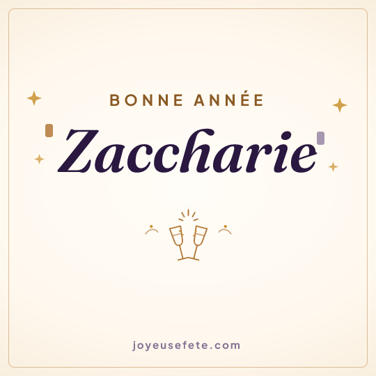 Image carrée « Bonne année Zaccharie » pour WhatsApp