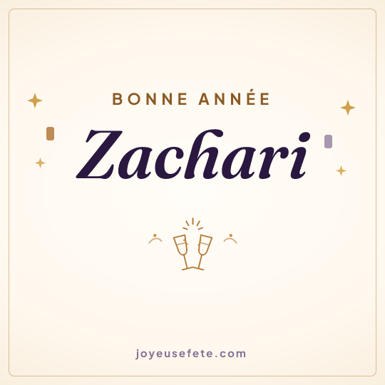 Image carrée « Bonne année Zachari » pour WhatsApp