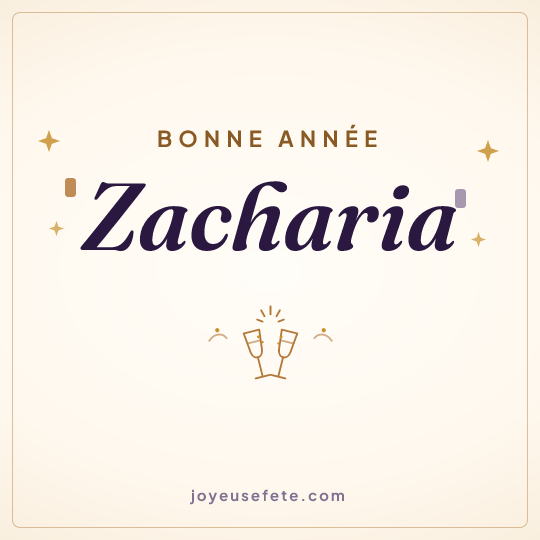 Image carrée « Bonne année Zacharia » pour WhatsApp