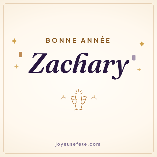 Image carrée « Bonne année Zachary » pour WhatsApp