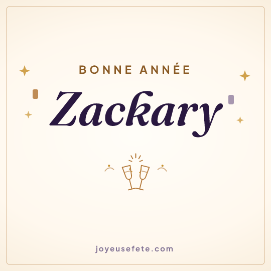 Image carrée « Bonne année Zackary » pour WhatsApp