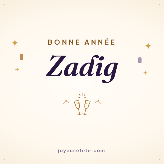 Image carrée « Bonne année Zadig » pour WhatsApp