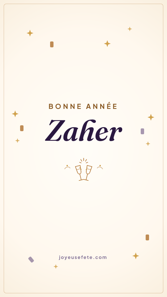 Image « Bonne année Zaher » au format story