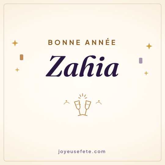 Image carrée « Bonne année Zahia » pour WhatsApp