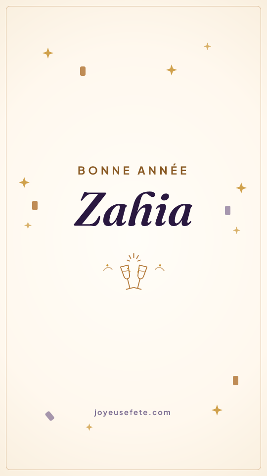 Image « Bonne année Zahia » au format story