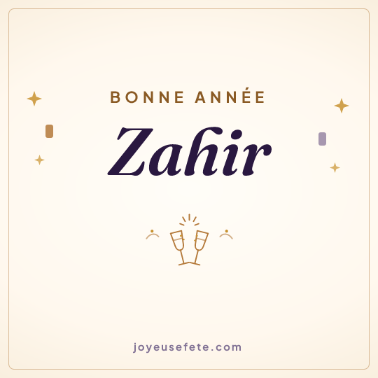 Image carrée « Bonne année Zahir » pour WhatsApp