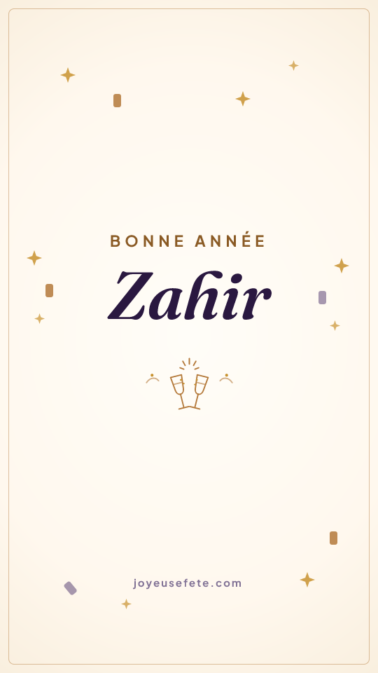 Image « Bonne année Zahir » au format story