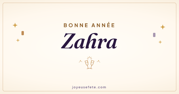 Image « Bonne année Zahra » au format large