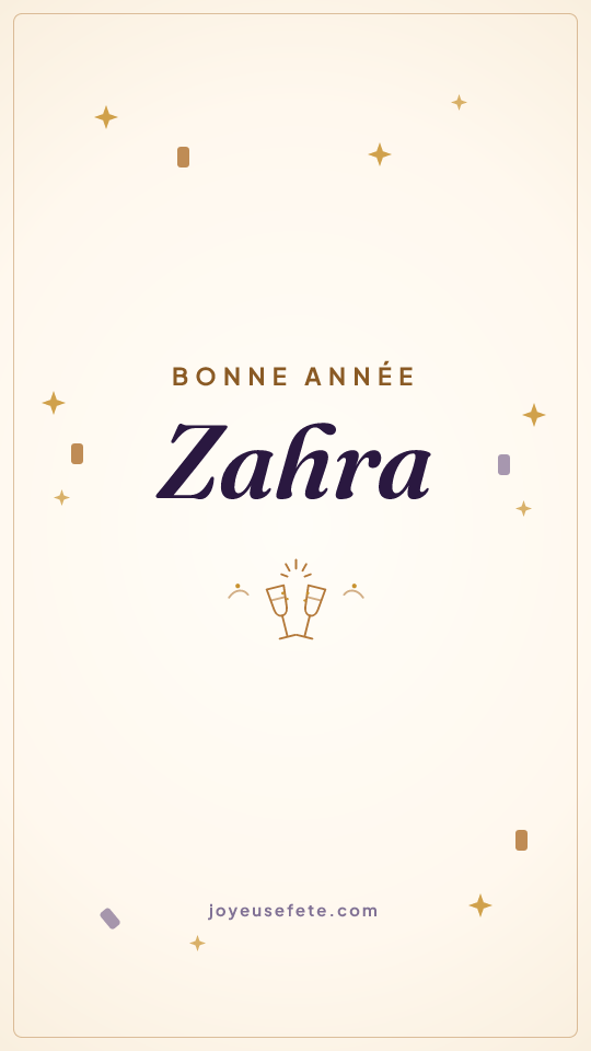 Image « Bonne année Zahra » au format story