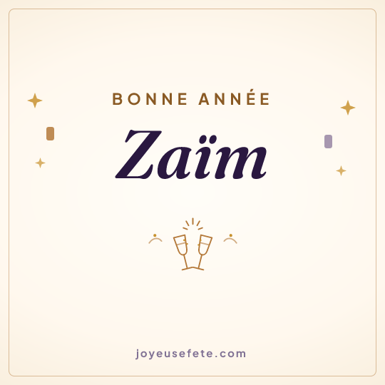 Image carrée « Bonne année Zaïm » pour WhatsApp