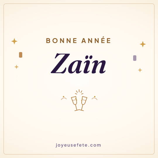 Image carrée « Bonne année Zaïn » pour WhatsApp