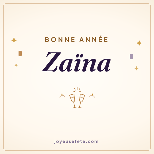 Image carrée « Bonne année Zaïna » pour WhatsApp