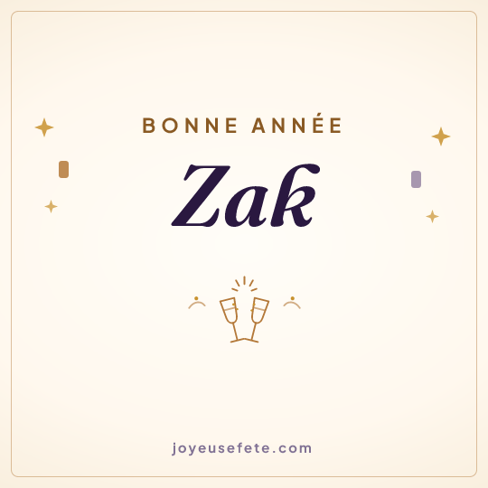 Image carrée « Bonne année Zak » pour WhatsApp