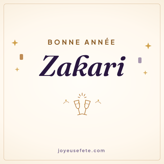 Image carrée « Bonne année Zakari » pour WhatsApp