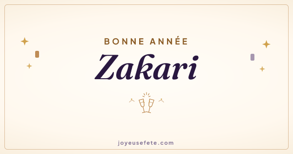 Image « Bonne année Zakari » au format large