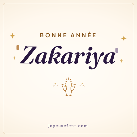 Image carrée « Bonne année Zakariya » pour WhatsApp
