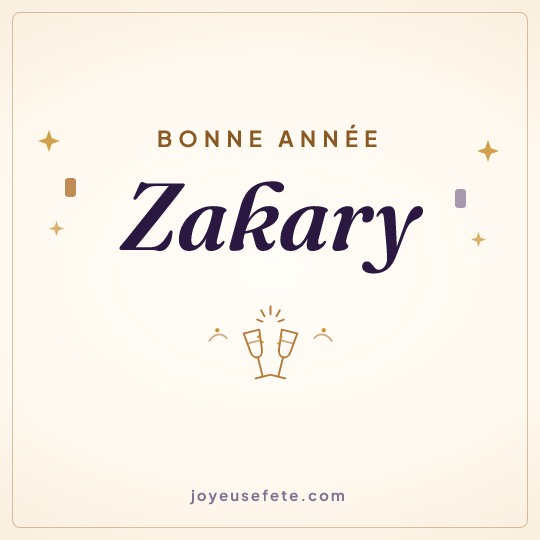 Image carrée « Bonne année Zakary » pour WhatsApp