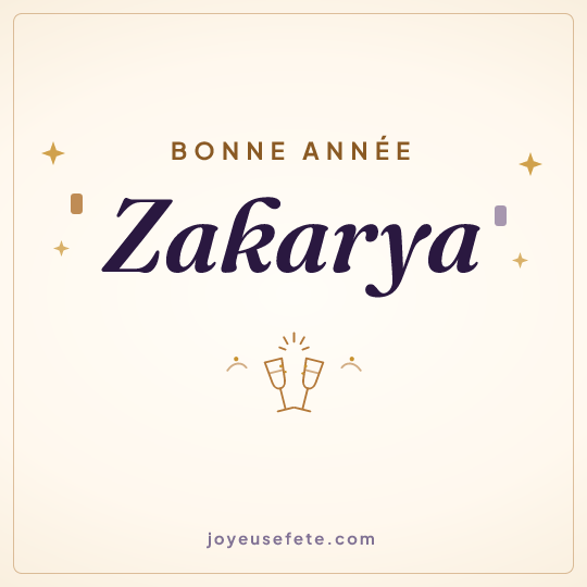 Image carrée « Bonne année Zakarya » pour WhatsApp