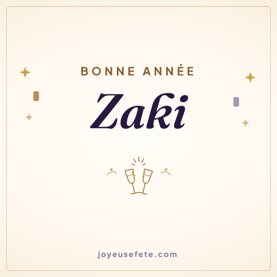 Image carrée « Bonne année Zaki » pour WhatsApp
