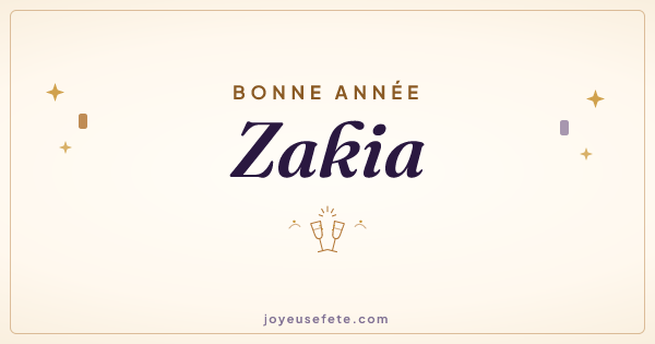 Image « Bonne année Zakia » au format large