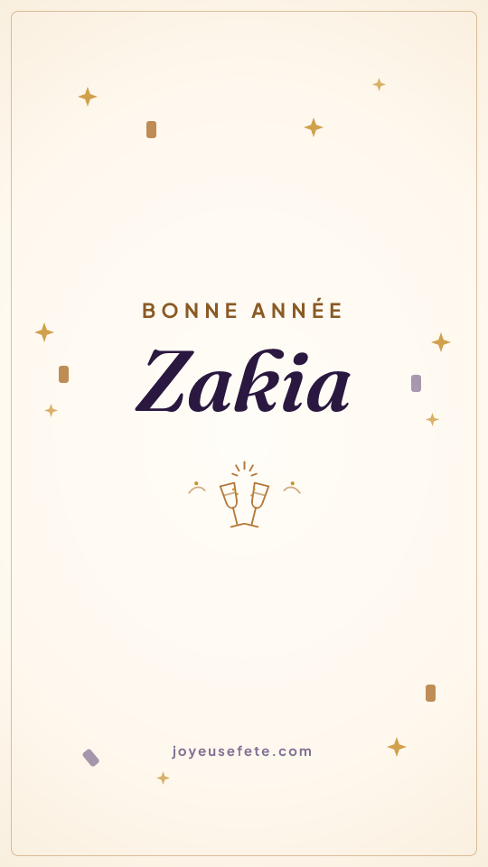 Image « Bonne année Zakia » au format story