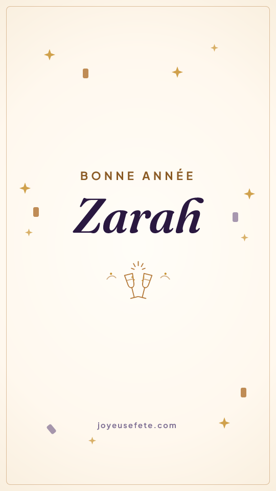 Image « Bonne année Zarah » au format story
