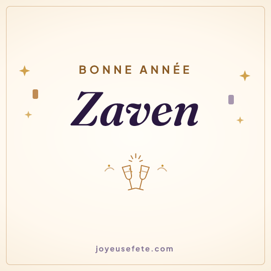 Image carrée « Bonne année Zaven » pour WhatsApp