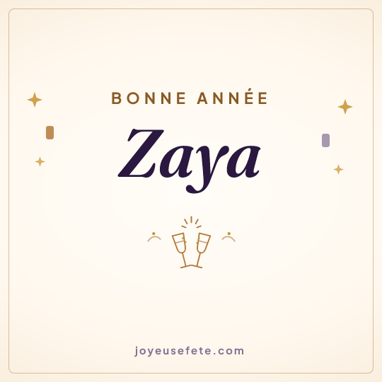Image carrée « Bonne année Zaya » pour WhatsApp