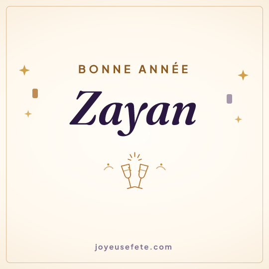 Image carrée « Bonne année Zayan » pour WhatsApp