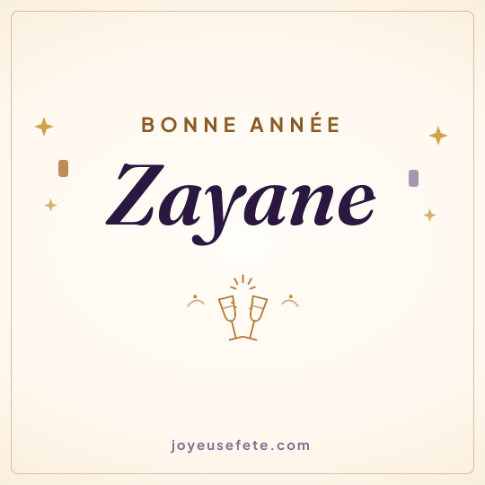 Image carrée « Bonne année Zayane » pour WhatsApp