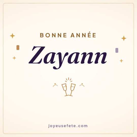 Image carrée « Bonne année Zayann » pour WhatsApp