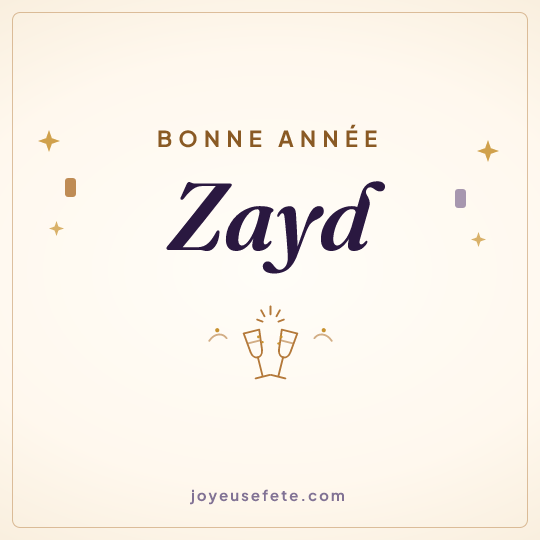 Image carrée « Bonne année Zayd » pour WhatsApp