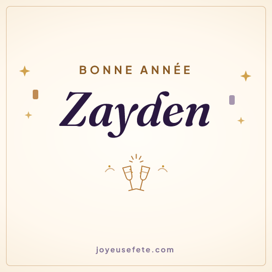 Image carrée « Bonne année Zayden » pour WhatsApp