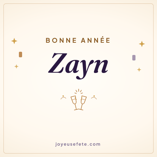 Image carrée « Bonne année Zayn » pour WhatsApp
