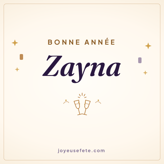Image carrée « Bonne année Zayna » pour WhatsApp