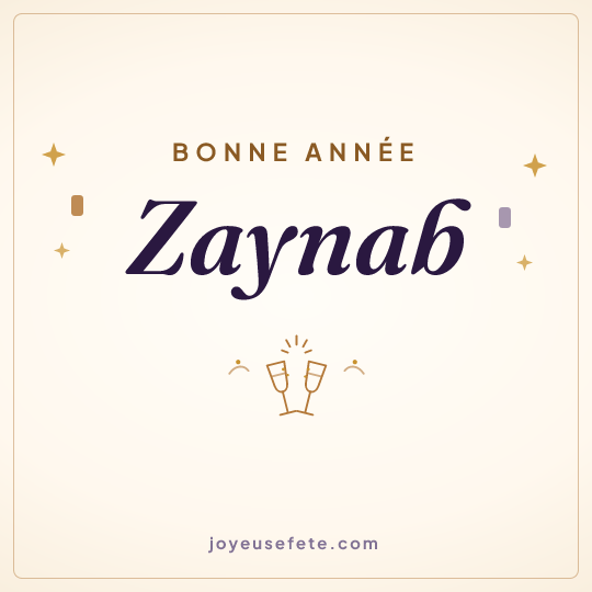 Image carrée « Bonne année Zaynab » pour WhatsApp