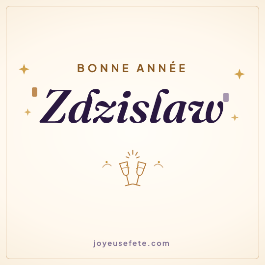 Image carrée « Bonne année Zdzislaw » pour WhatsApp
