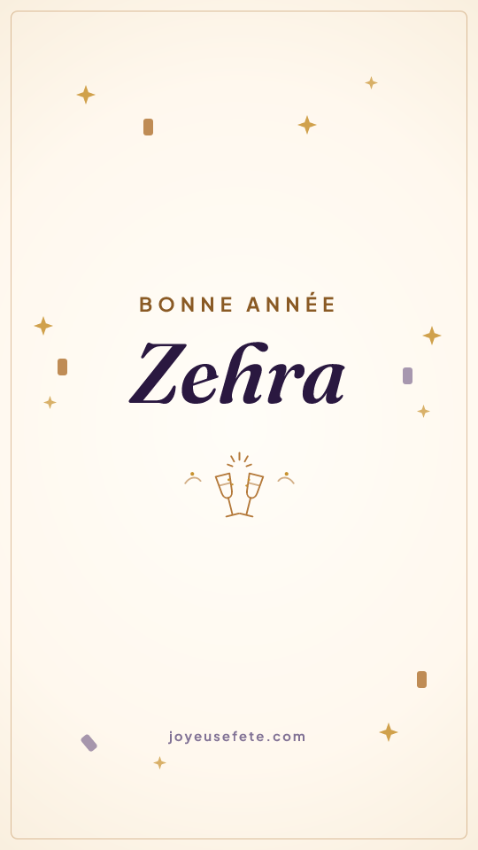 Image « Bonne année Zehra » au format story